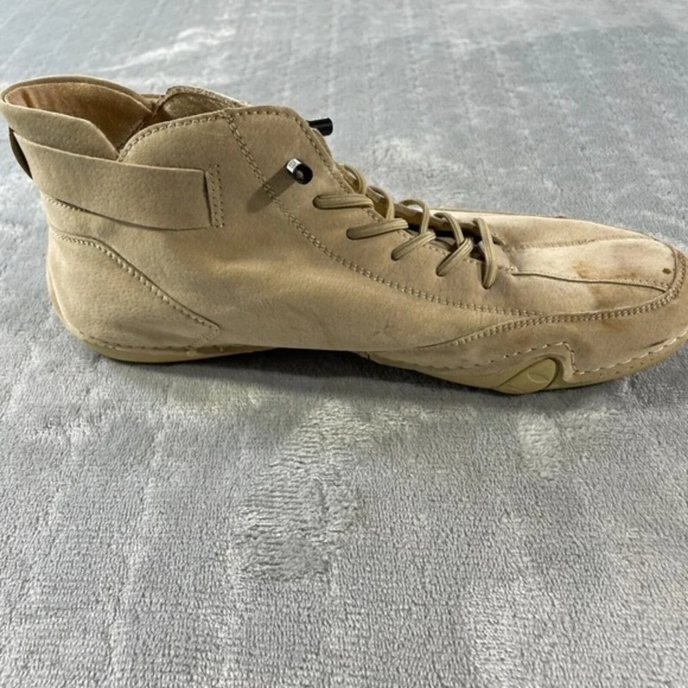 Dbeck Shoes Mens Size 44 US-10.5 Beige Suede Explorer‎ Mid Top Lightweight